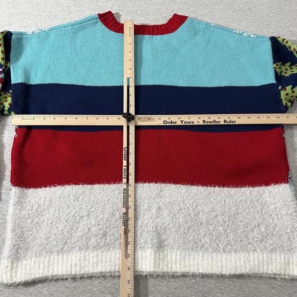 Ugly Christmas Sweater Womens XL Boxy Merry Bright Let It Snow Ho Ho Ho - Picture 8 of 9